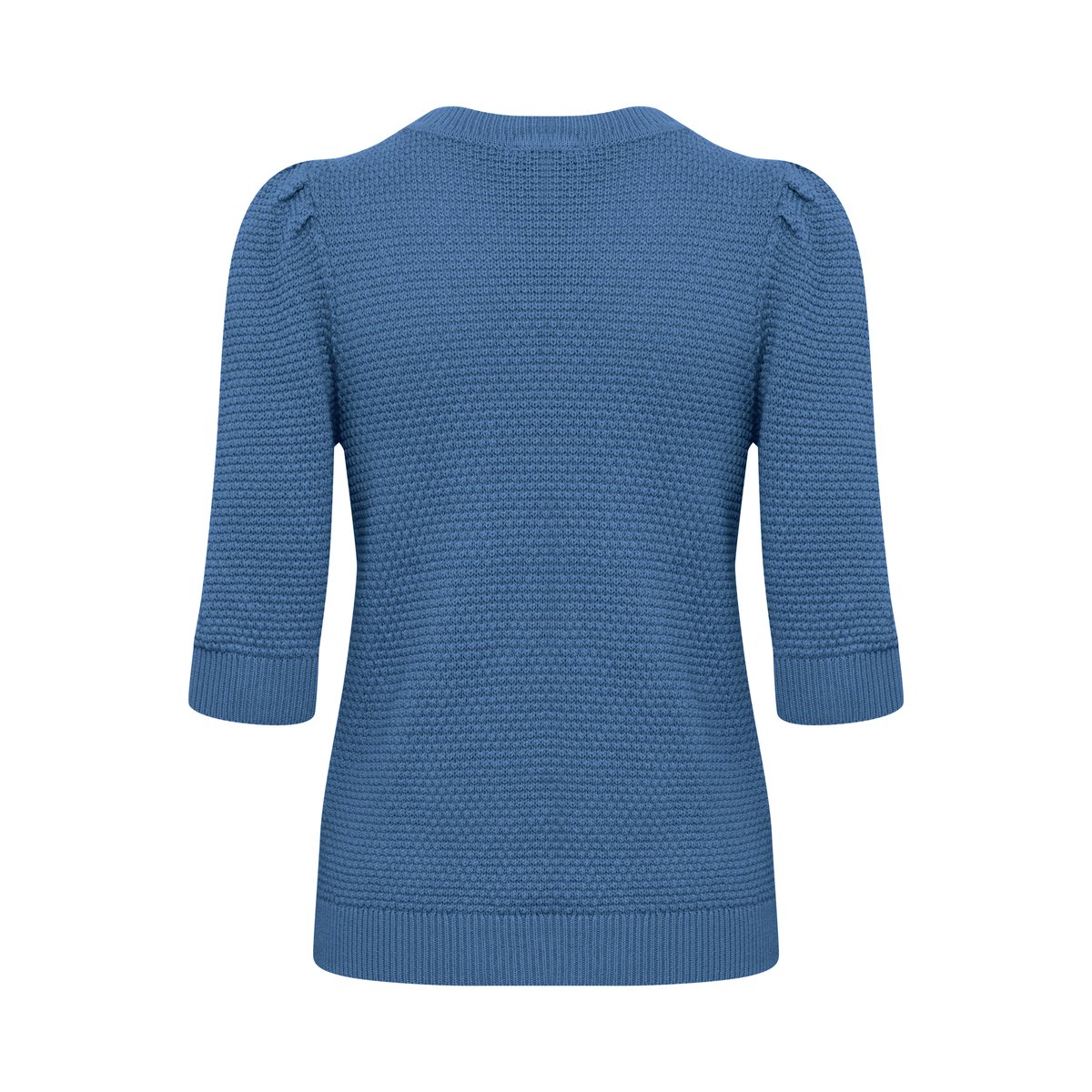 Pull en maille, manches 3/4, col rond bleu true navy, B.YOUNG