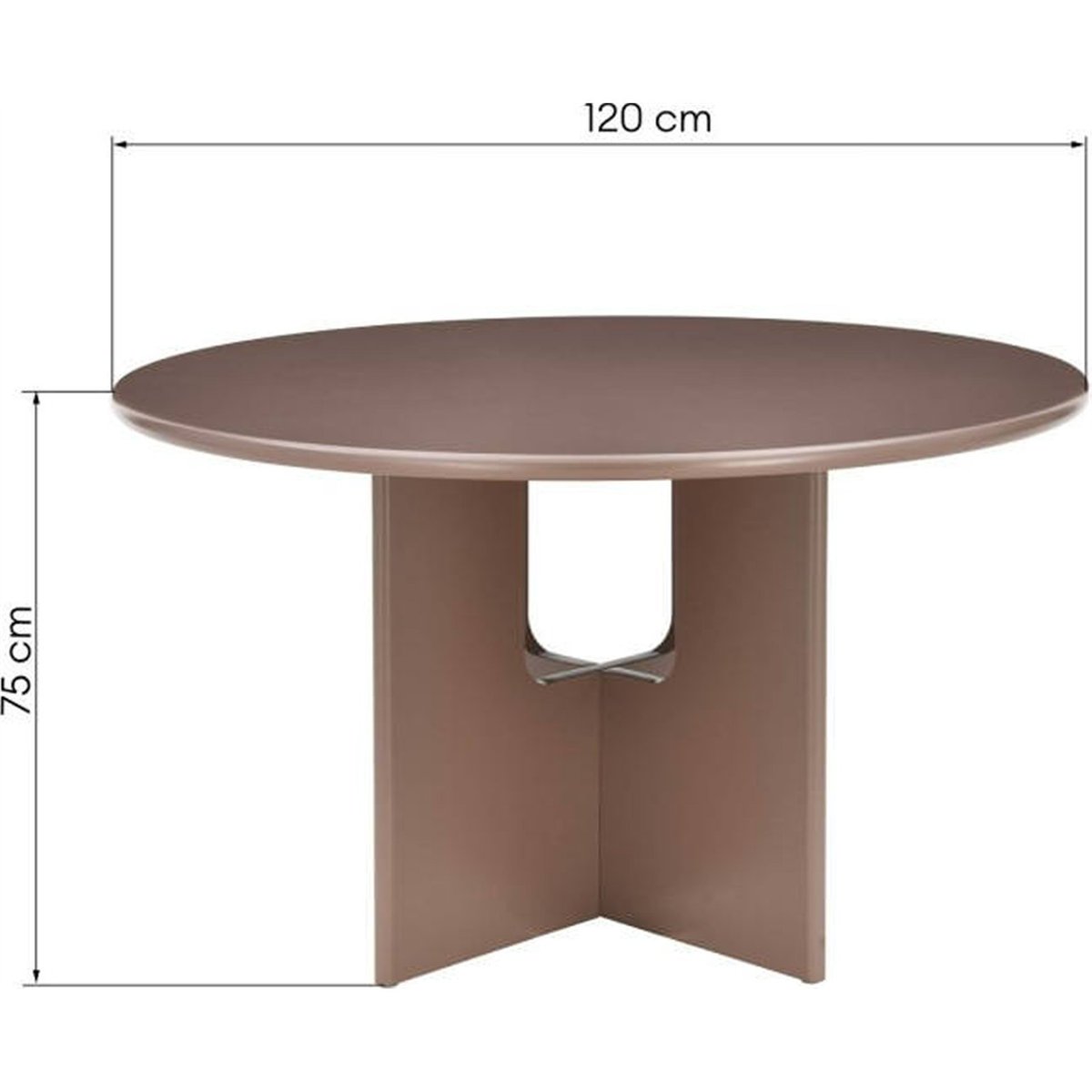 Table à manger ronde design moderne marron mat, RECOLLECTION