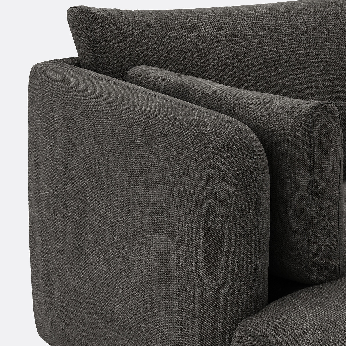 Canapé d'angle gauche, 3 places, en tissu texturé, VICTOR gris anthracite, LA REDOUTE INTERIEURS