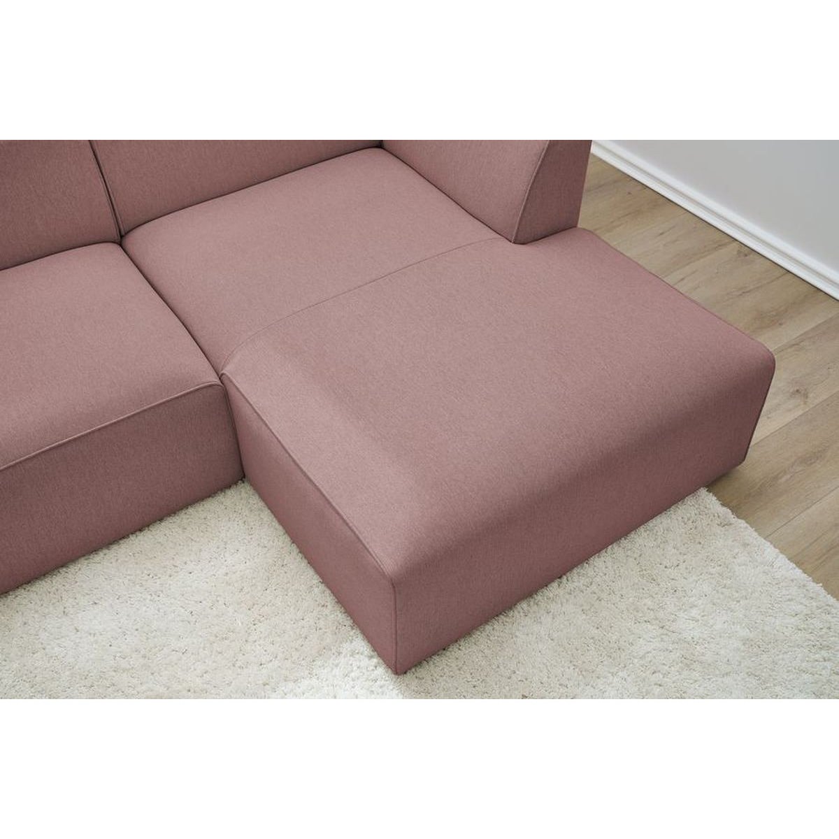 Canapé modulable 4 places en tissu chiné, MEGEVE rose, BOBOCHIC