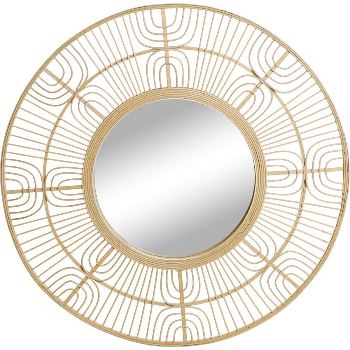 Miroir rond en bambou style scandinave bambou naturel clair, RECOLLECTION