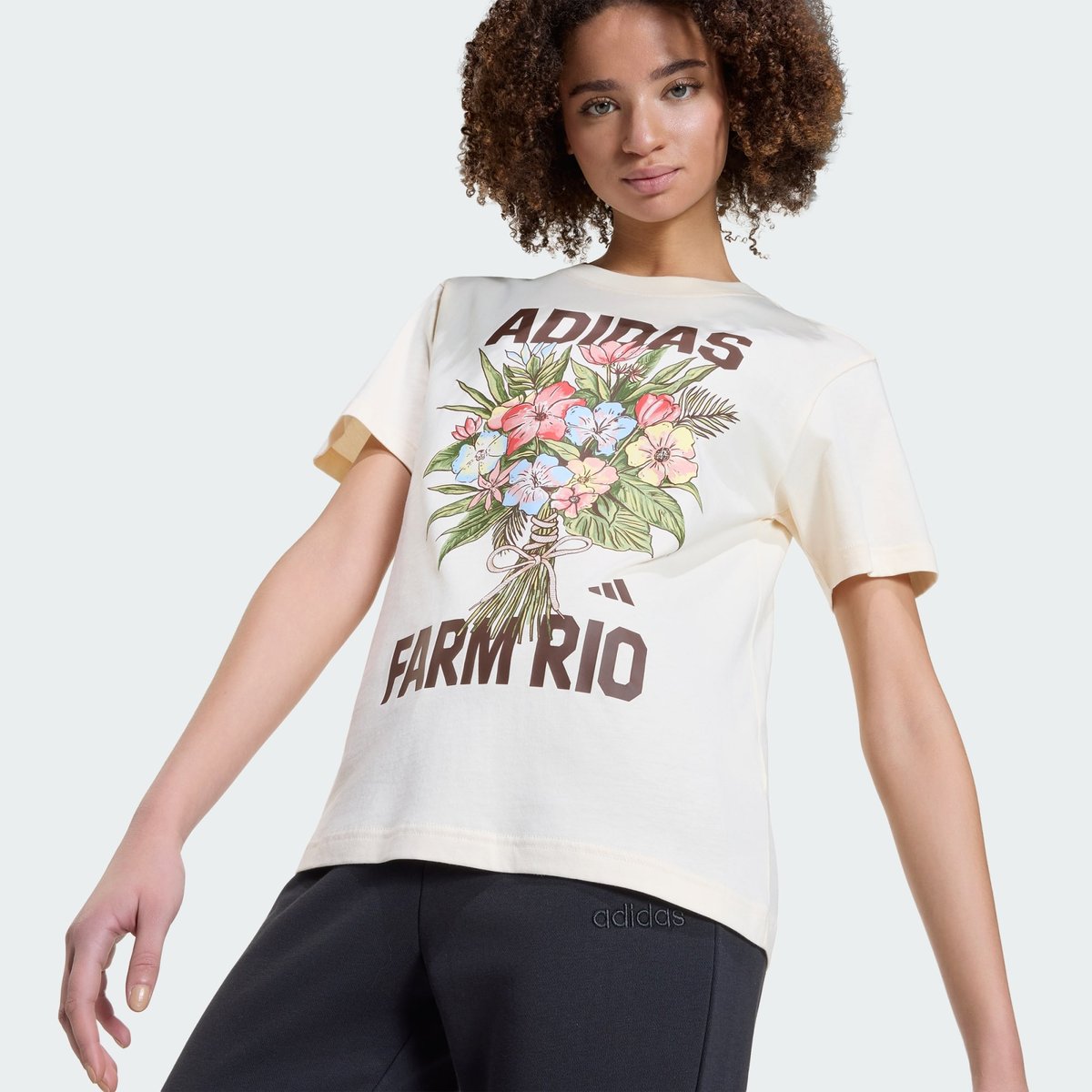 T-Shirt Graphique Adidas X Farm Rio T-Shirt Graphique Adidas X Farm Rio ecru tint / shadow brown / multicolor, ADIDAS SPORTSWEAR