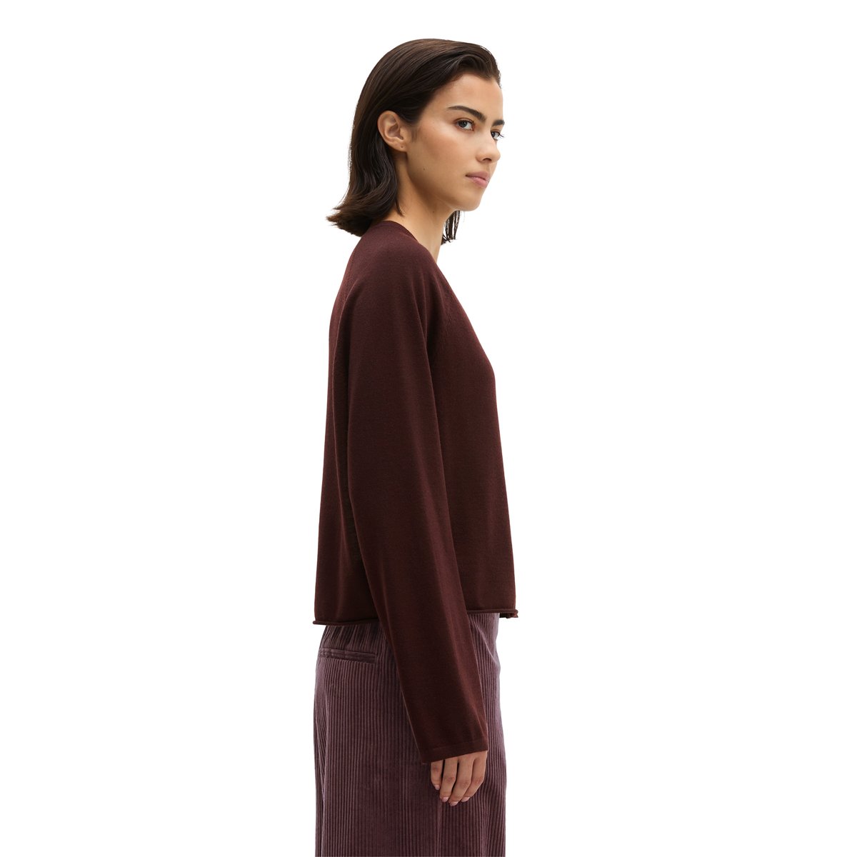 Cardigan relaxed en laine mérinos douce rouge, MARC O'POLO