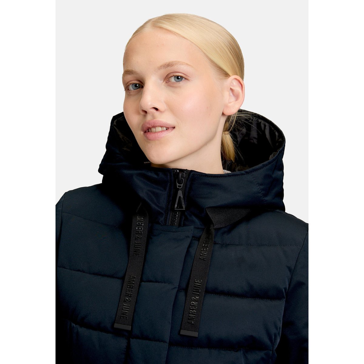 Veste d'hiver duvet synthétique bleu foncé, AMBER & JUNE