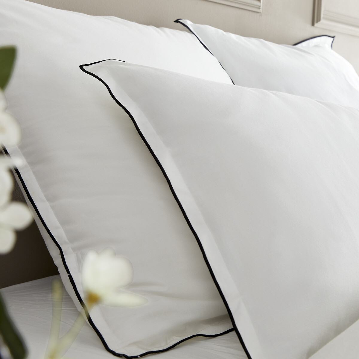 Housse de couette en voile de coton lavé, Gypse blanc optique, AM.PM