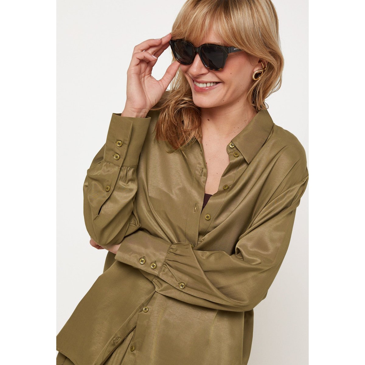 Chemise tunique ample vert kaki, RODIER