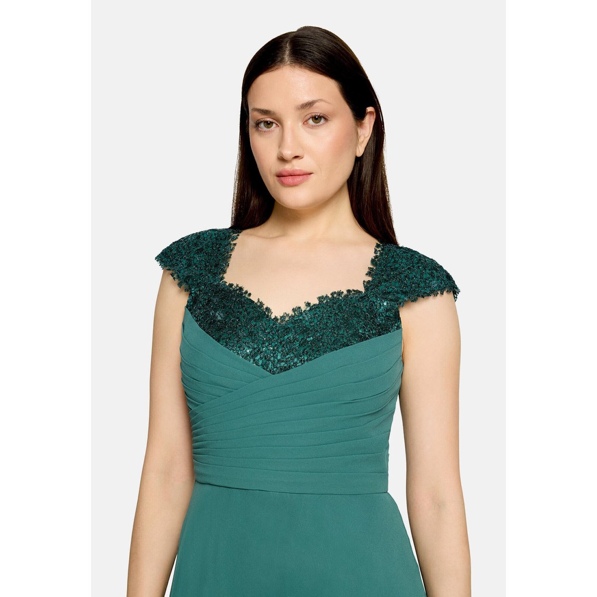 Robe de soirée à paillettes dark emerald, VERA MONT