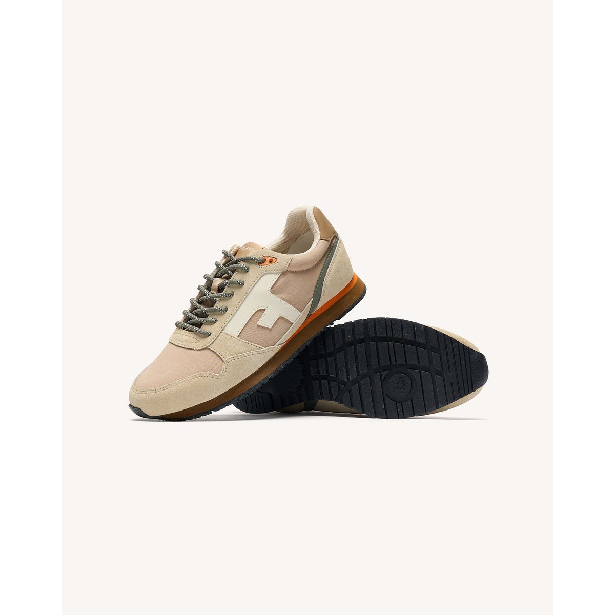Running tissu suede ELM beige et camel, FAGUO