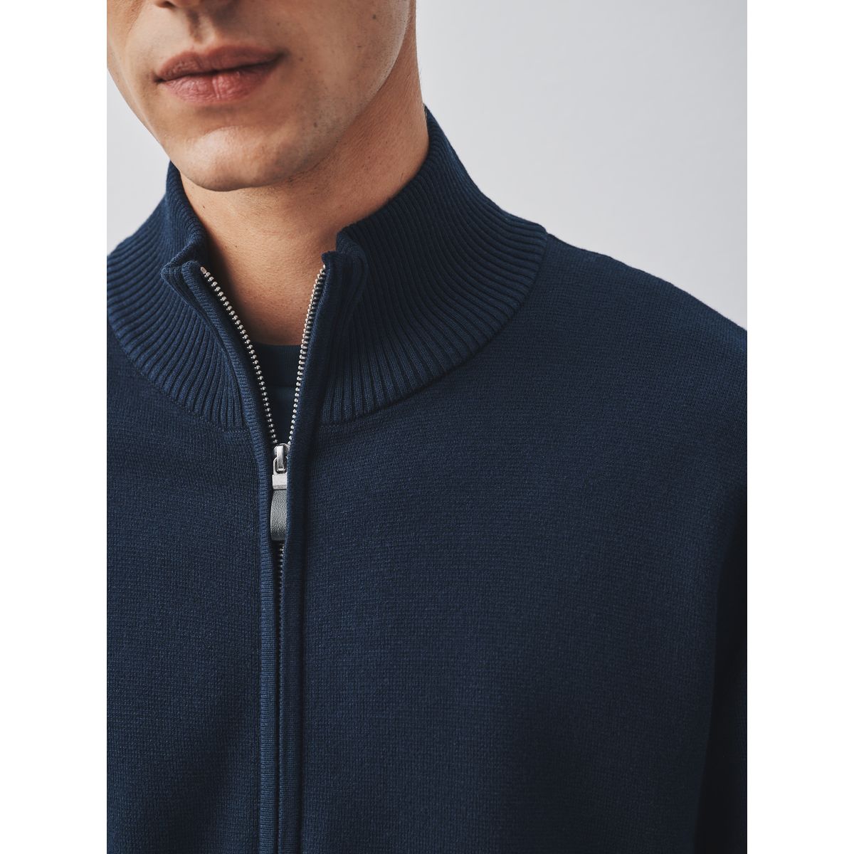 Pull zippé milano bleu marine, NEXT