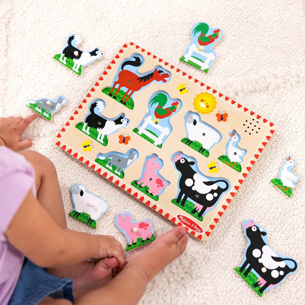 Puzzle sonore animaux de la ferme rouge, MELISSA & DOUG