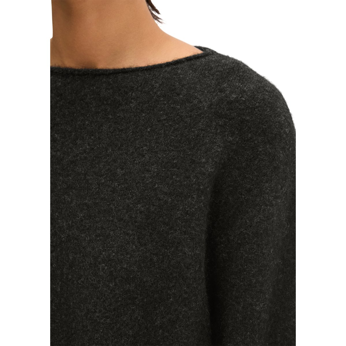 Pull en maille coupe classique en un mélange doux de poils de yack et de laine d'alpaga gris, MARC O'POLO