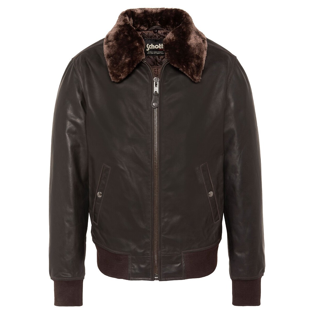 Blouson en cuir marron, SCHOTT