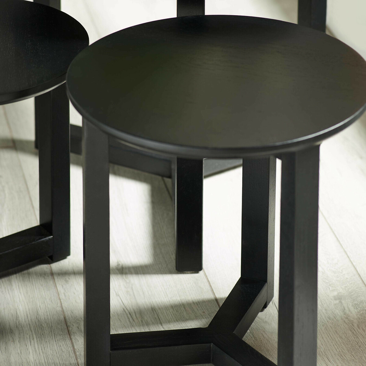 Nyra Oak Nesting Side Tables (Set of 3) black, SO'HOME
