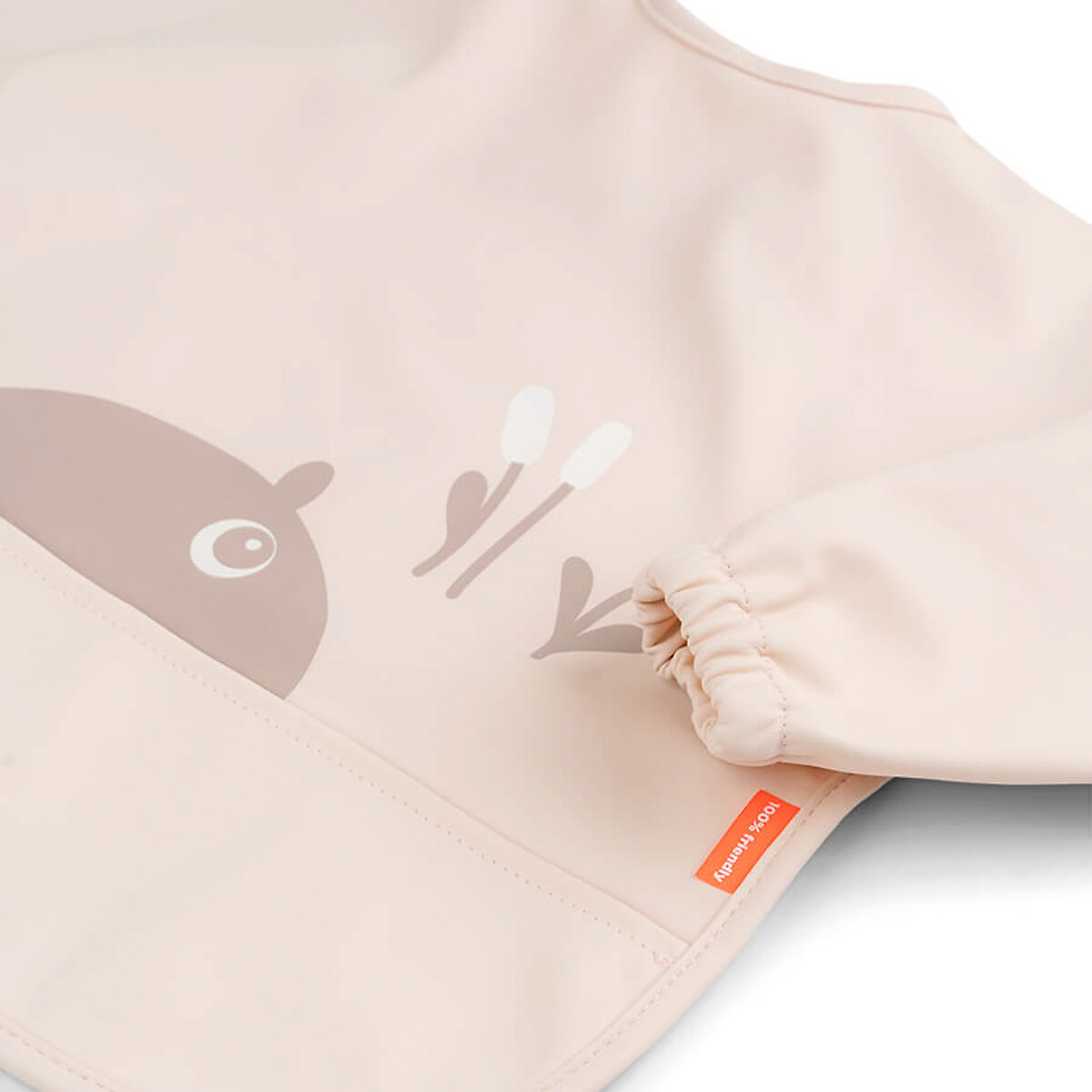Bavoir à manches avec poche Ozzo rose, DONE BY DEER