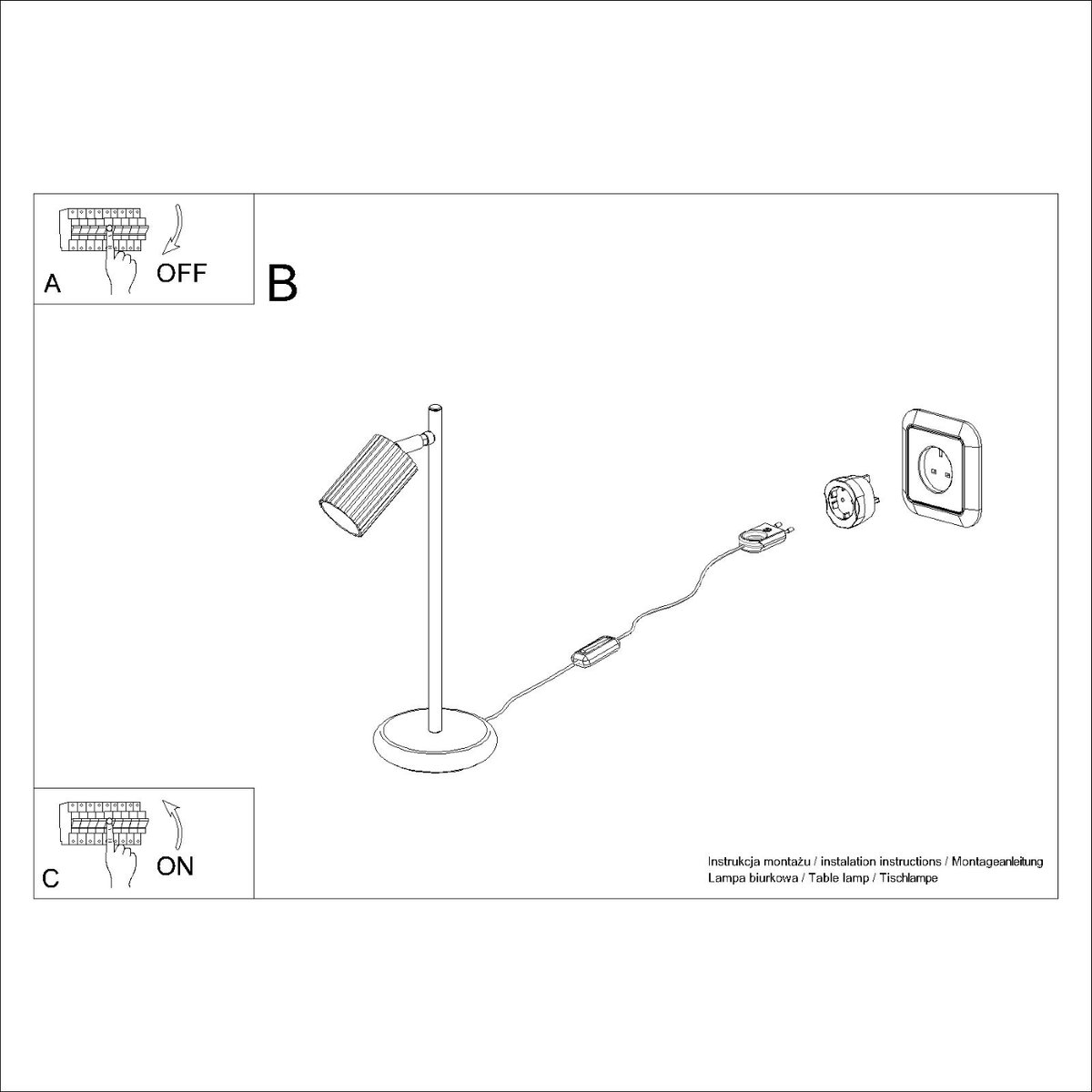 Lampe à poser Aluminium Noir GU10 1 Karbon noir, EDEN