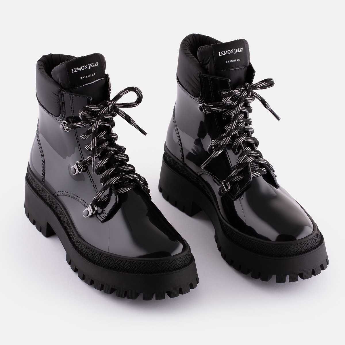 Boots chunky à lacets vegan SIERRA noire, LEMON JELLY