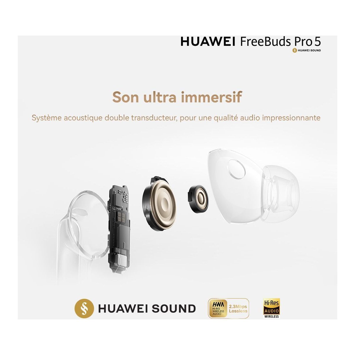 Ecouteurs Freebuds Pro 5 gris couleur unique, HUAWEI