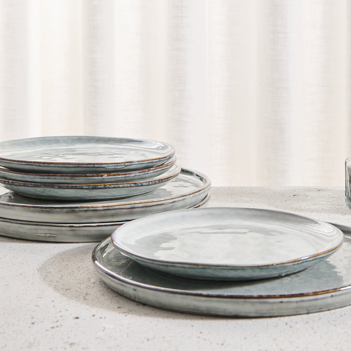 Lot de 4 assiettes 26 cm ARTISAN vert, SALT & PEPPER