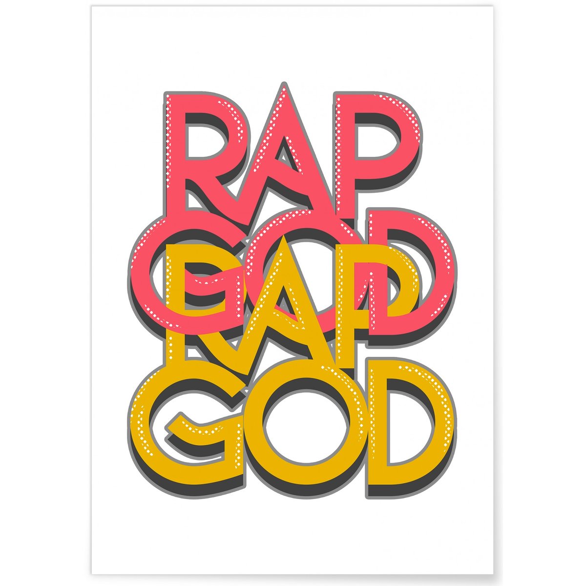 Affiche 'Rap God' blanc, L'AFFICHERIE