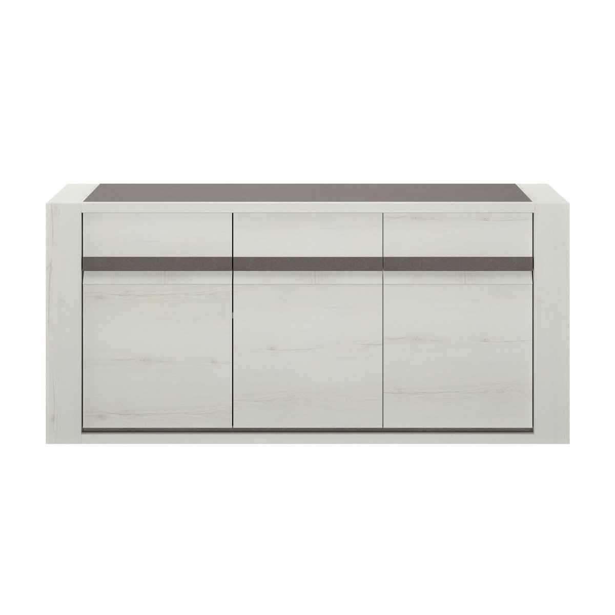 Buffet 3 portes 190cm avec tablettes beige, GAMI