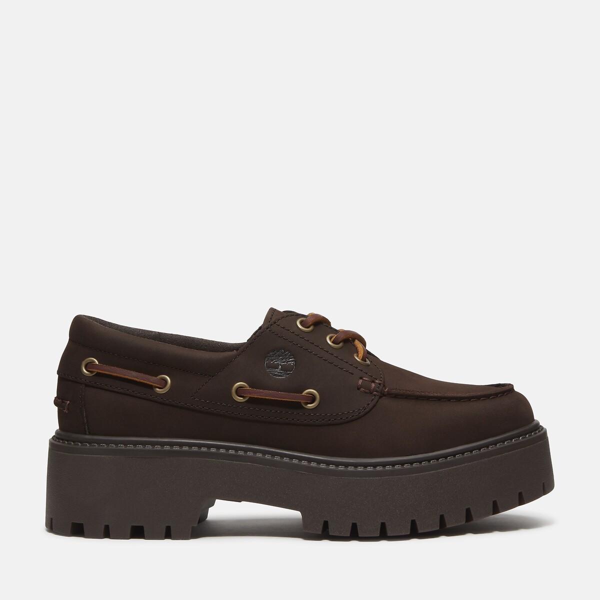 Keil-Derbys aus Leder STONE STREET BOAT SHOE dunkelbraun, TIMBERLAND