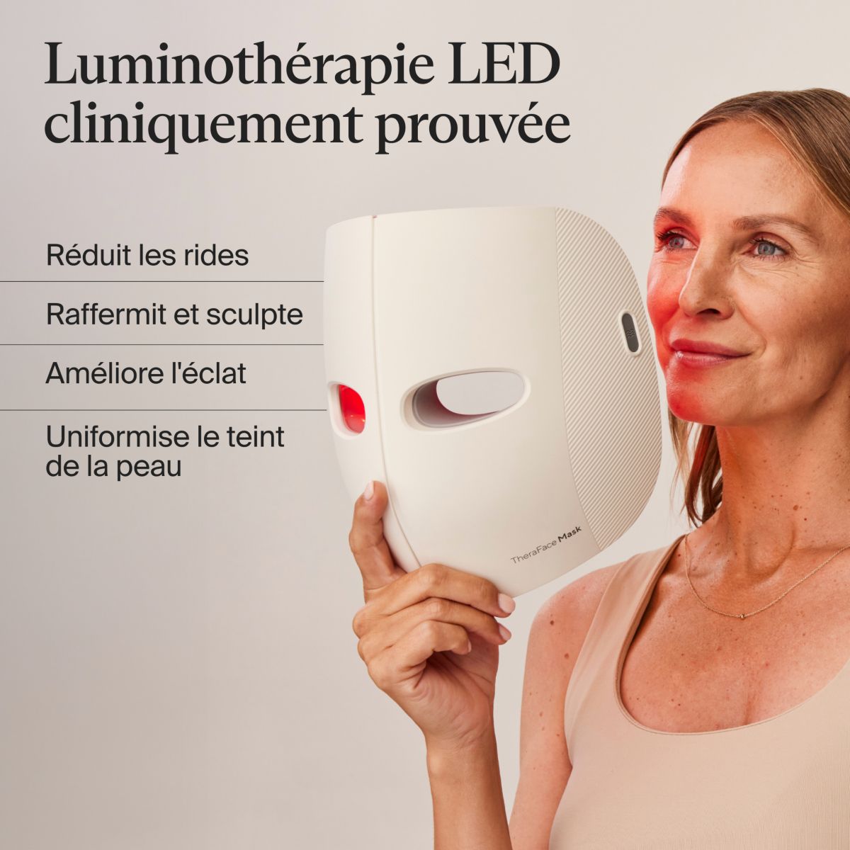 Masque LED TheraFace Mask couleur unique, THERAGUN