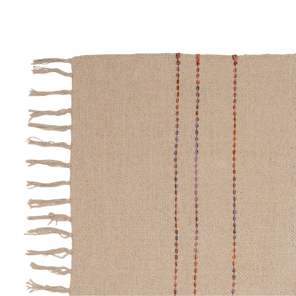 Chemin de table en coton ALBA sable, HUBSCH