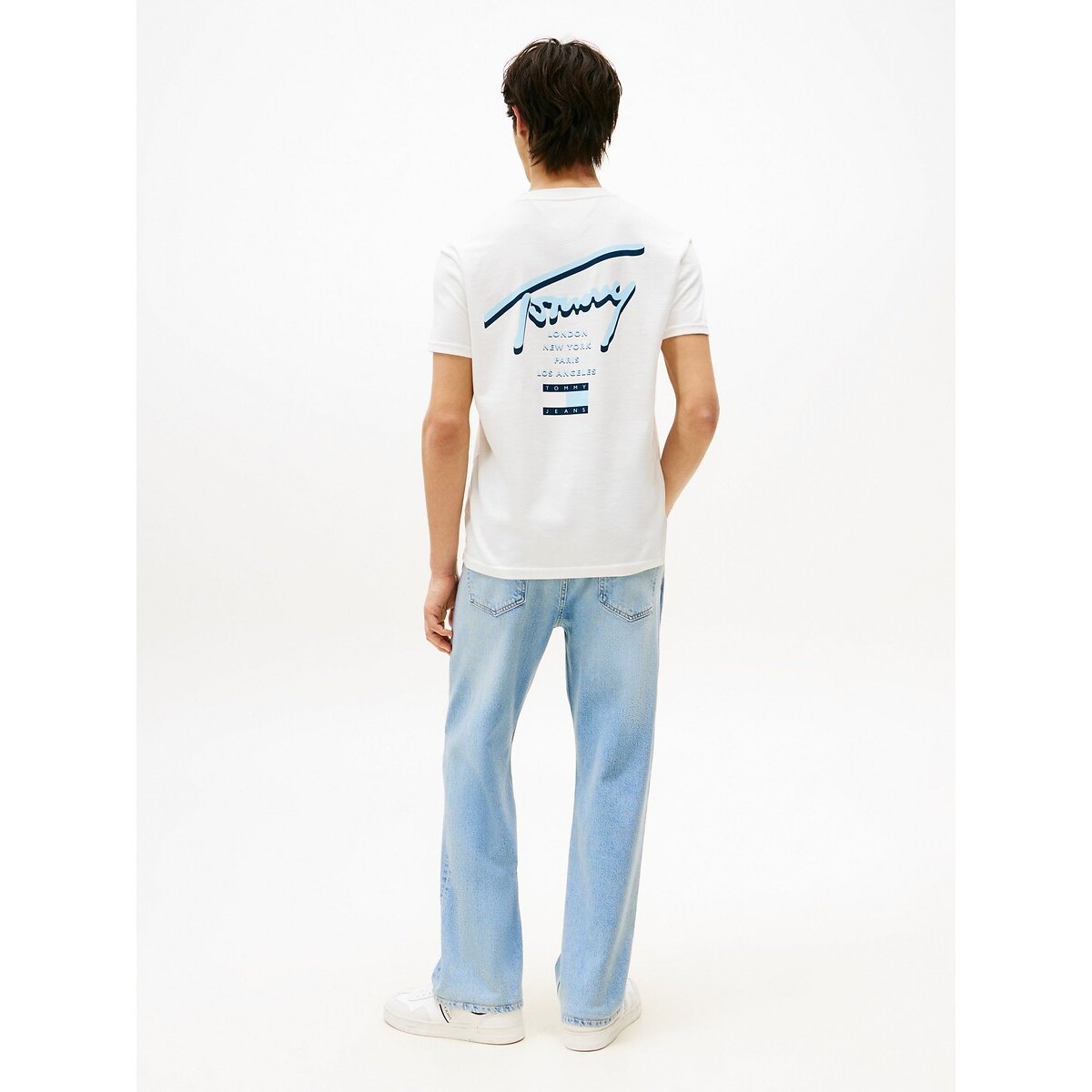 T-shirt regular signature ecru, TOMMY JEANS