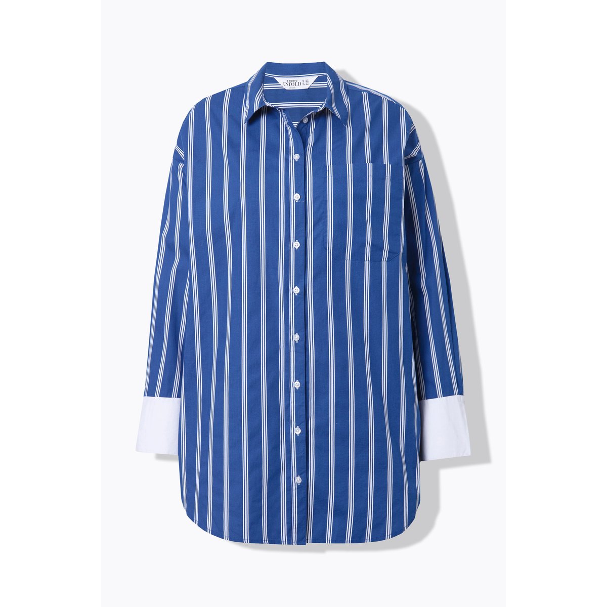 Chemise, oversized, rayures, manches longues bleu violet, STUDIO UNTOLD