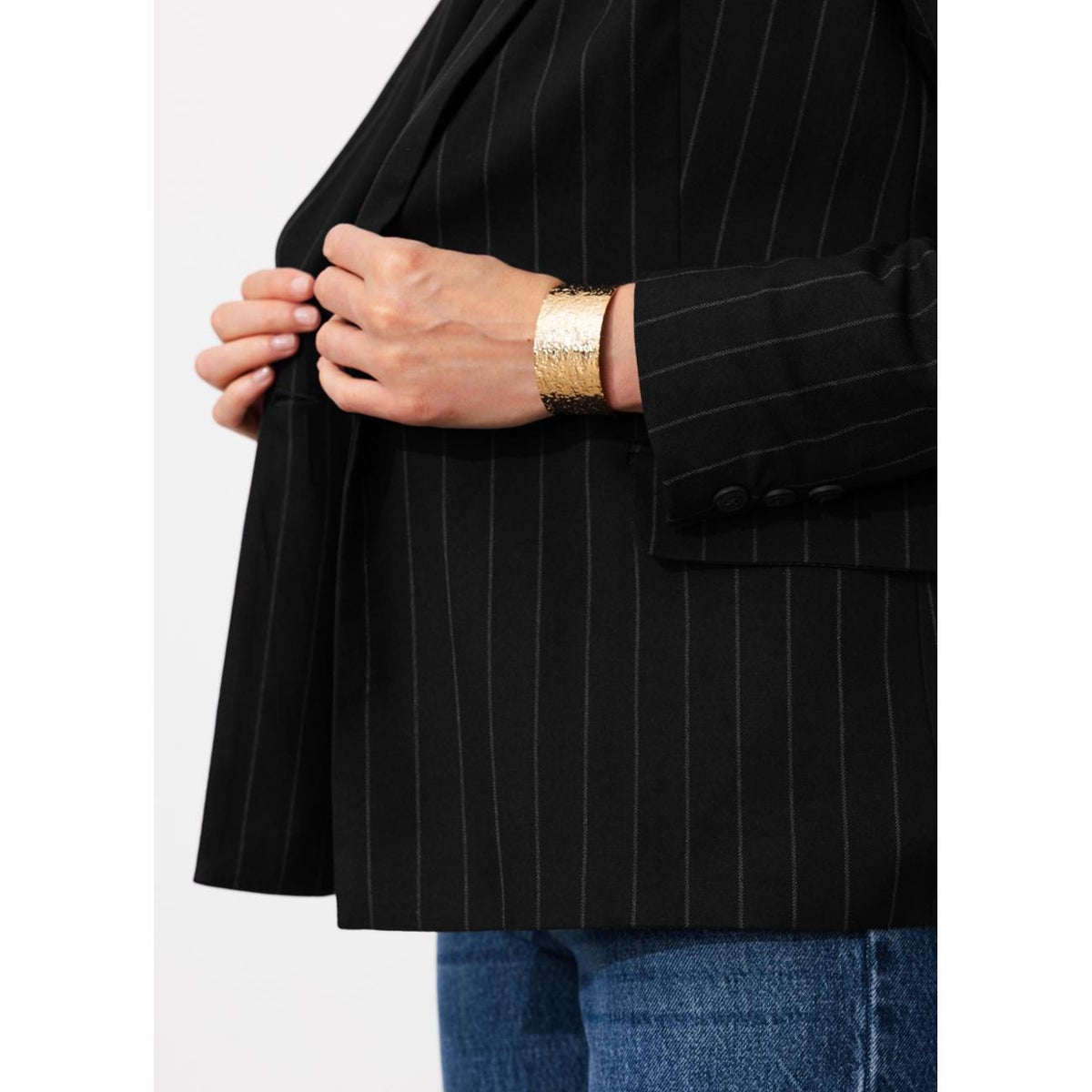 Veste de tailleur rayée imprimé multicolore, PROMOD