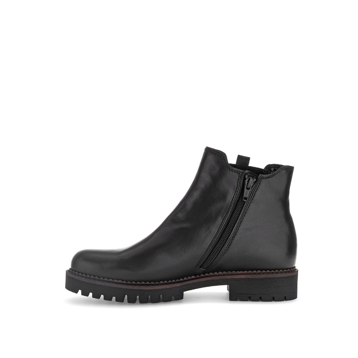 Bottines Chelsea en cuir lisse à talon décroché noir lisse, GABOR