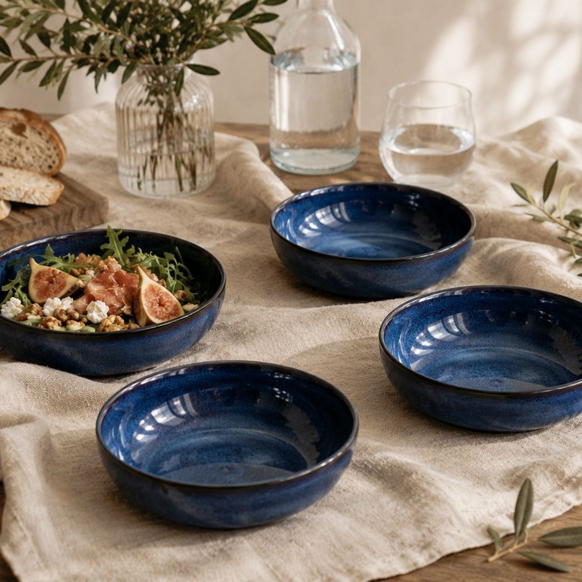 Lot de 6 assiettes creuses, BLUE MOON bleu, ARTIME