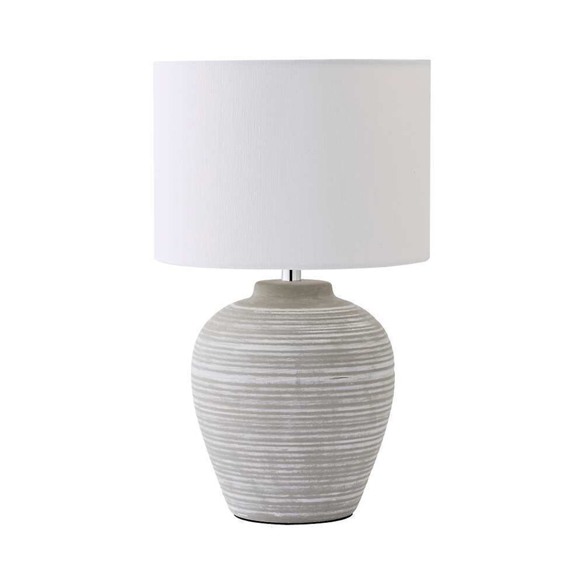 Reba Stone Grey Ceramic Table Lamp with Linen Shade grey, SO'HOME