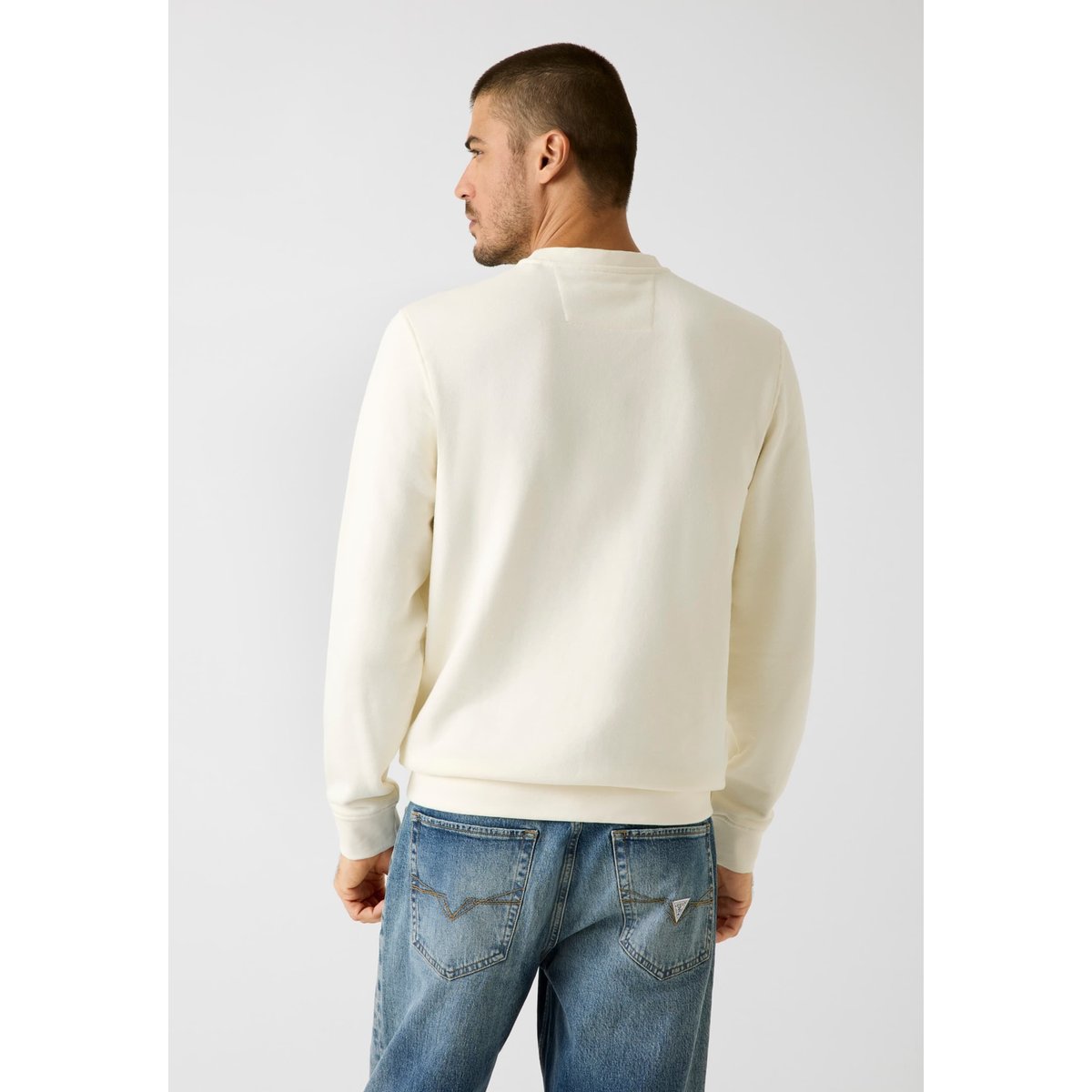 Sweatshirt Avec Patch Logo blanc, GUESS