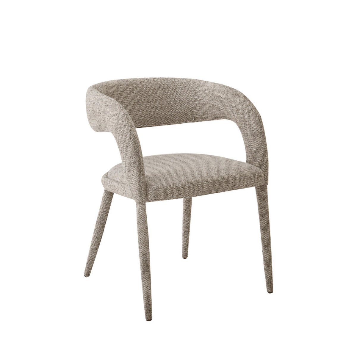 Lot de 2 fauteuils de table en tissu- ROMY marron chiné, DRAWER
