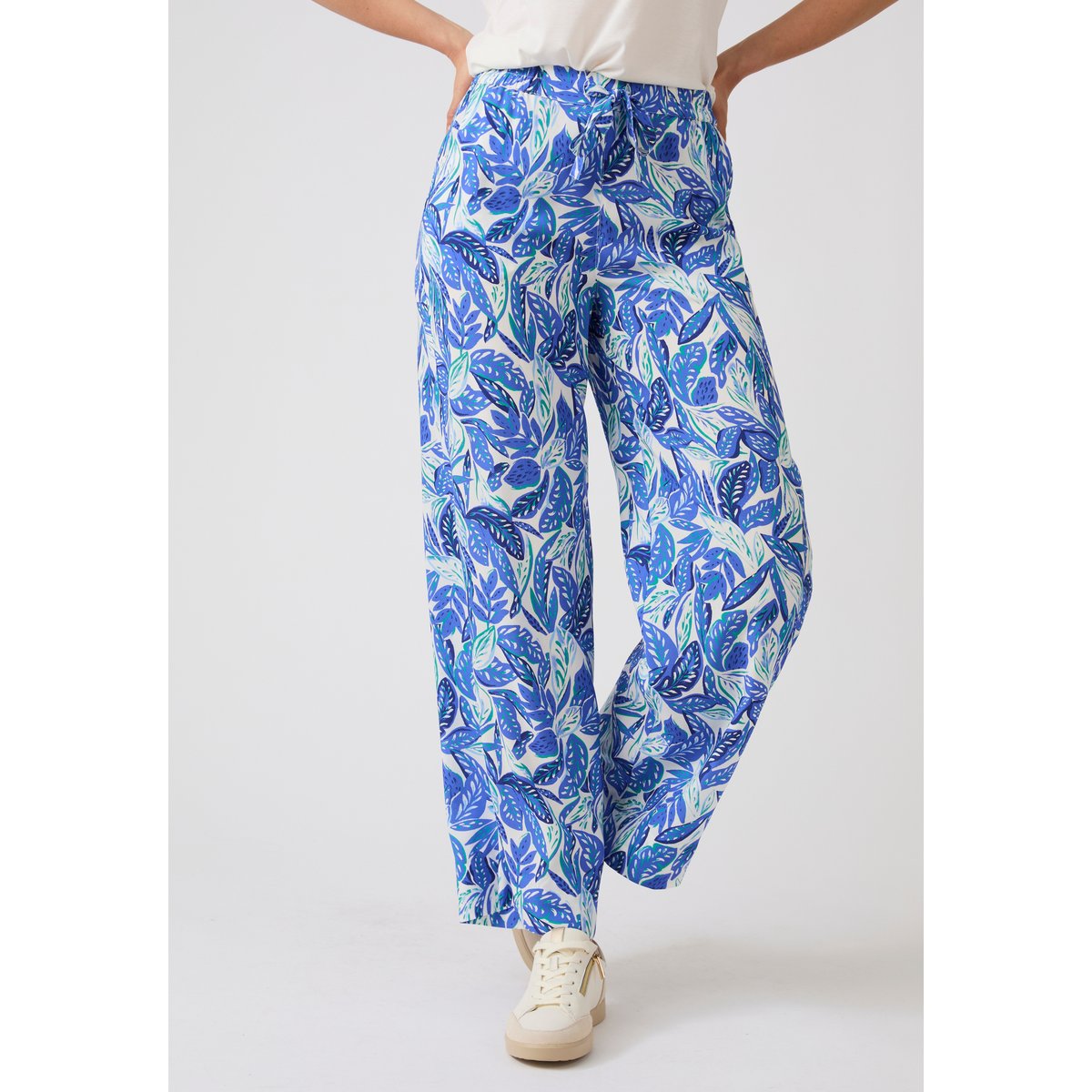 Pantalon pure viscose CLIMATYL blanc feuillage, DAMART