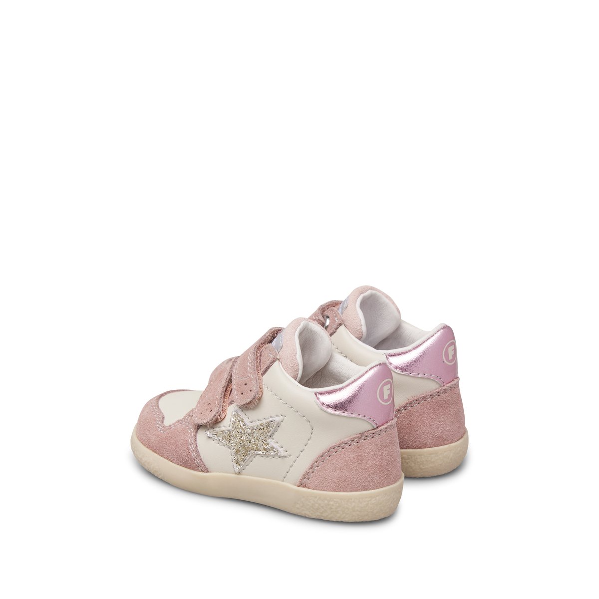 Baskets en cuir et suède ALNOITE HIGH 2 VL. rose-platine-, FALCOTTO