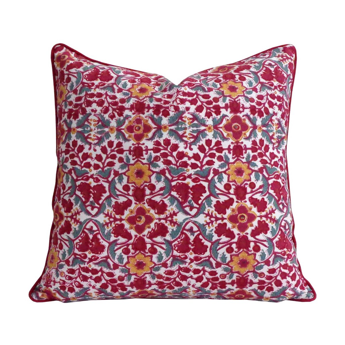 Housse de coussin Wari rouge, gris, ambre, ARCHIV