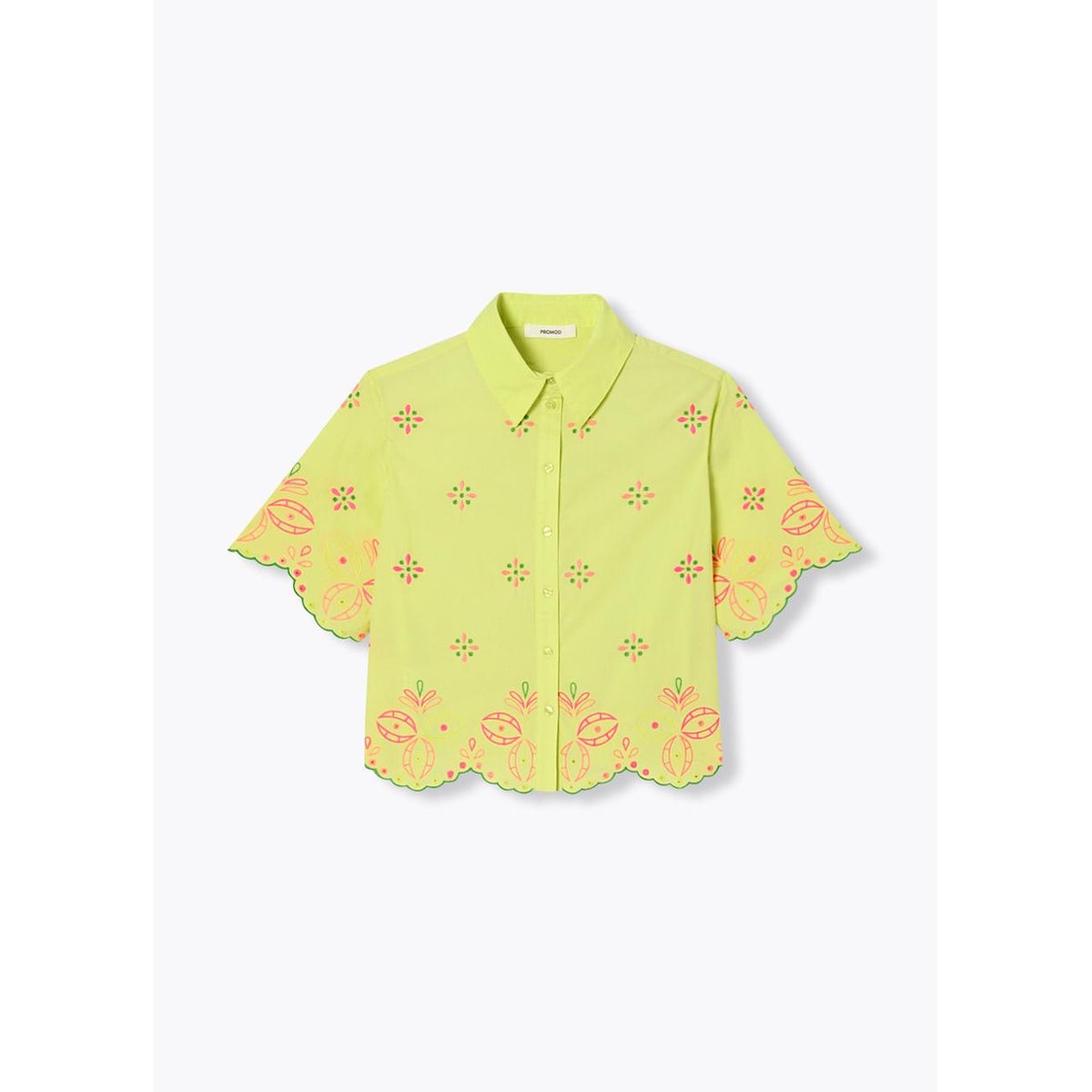 Chemise brodée jaune fluo, PROMOD
