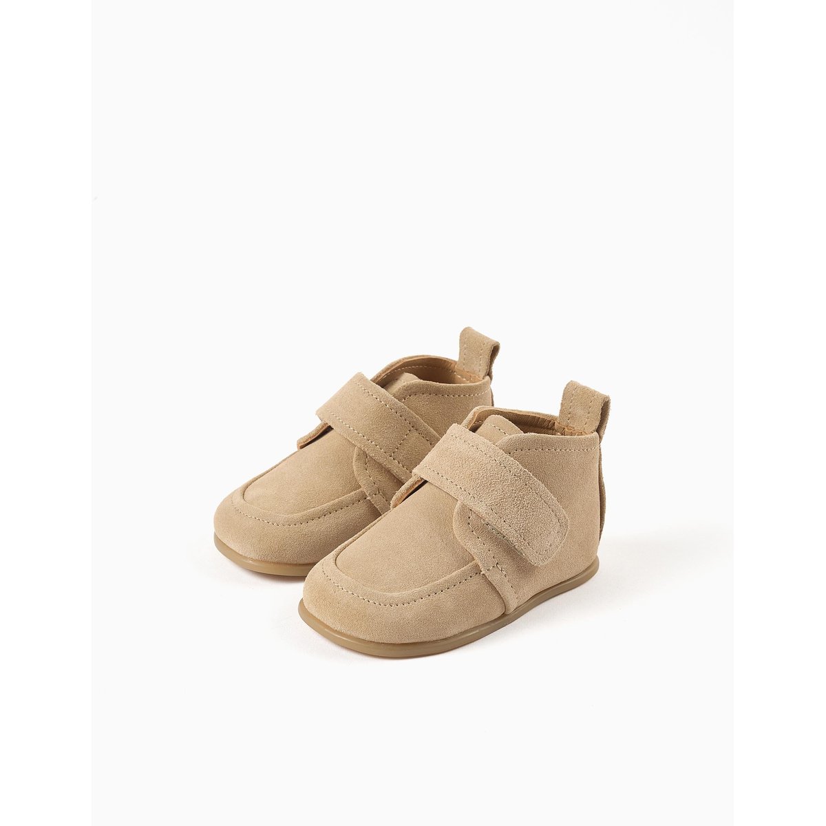 Bottines Barefoot en daim et à scratch beige, ZIPPY