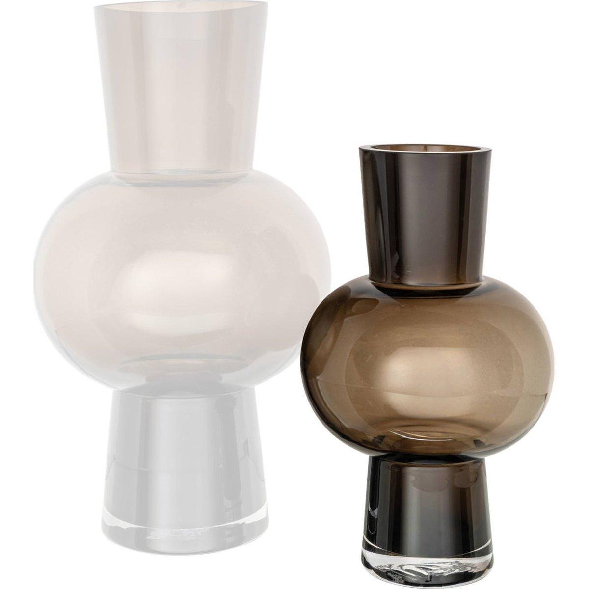 Vase sculptural en verre fumé brun fumé, RECOLLECTION