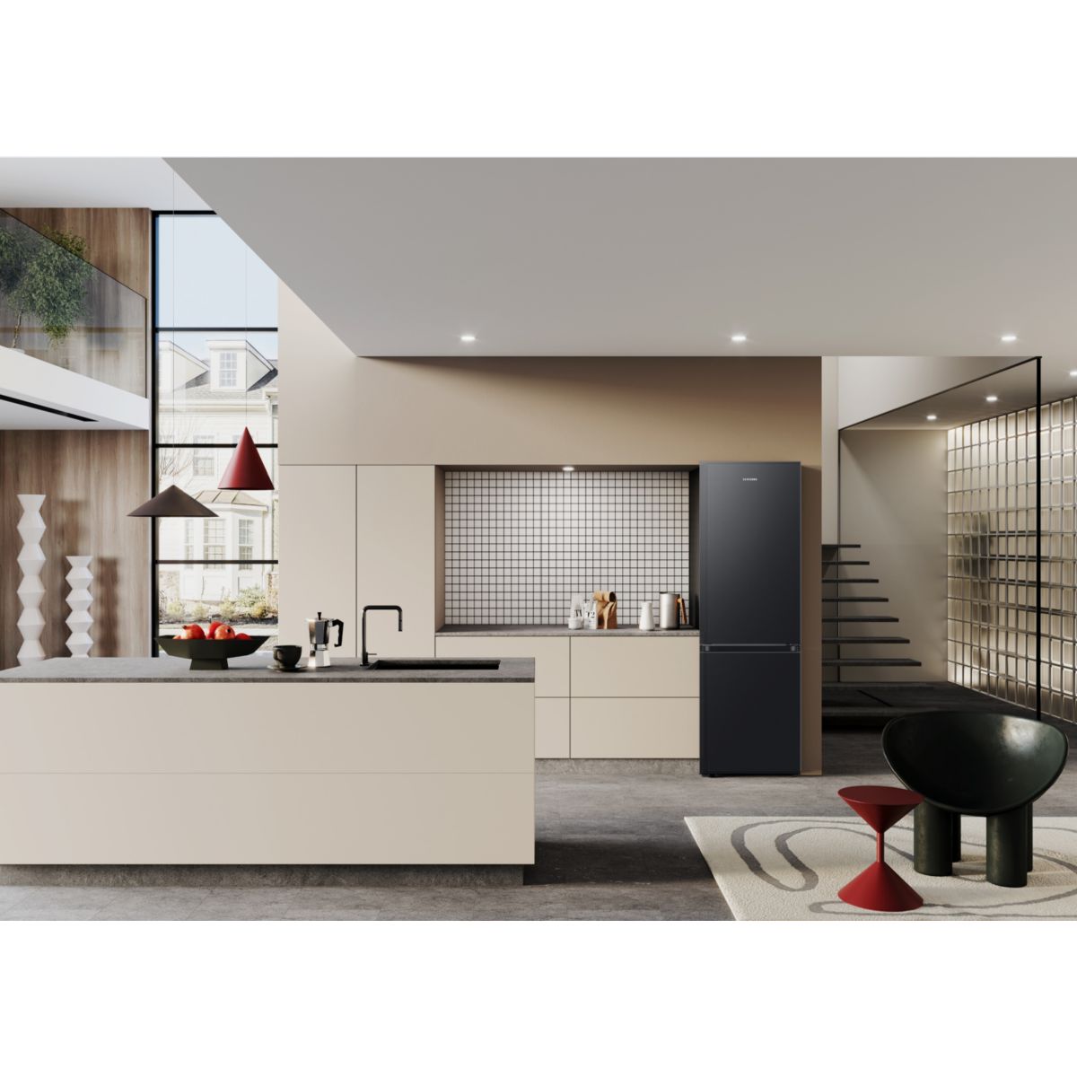 Réfrigérateur combiné RB34C600EBN couleur unique, SAMSUNG