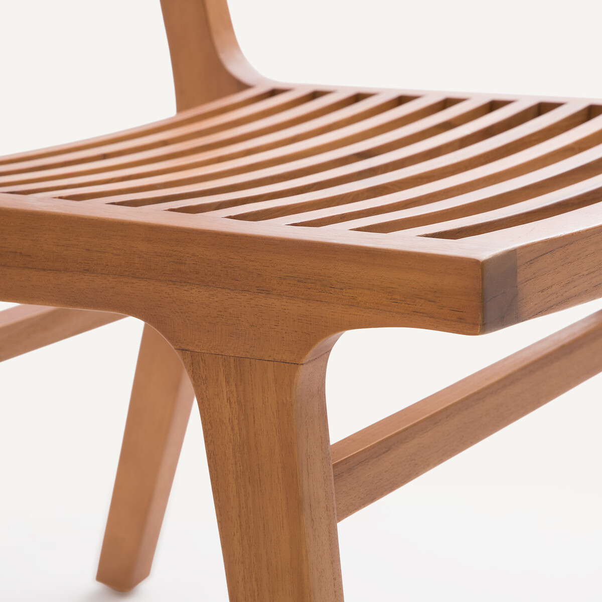 Lot de 2 chaises de jardin, en teck massif et tressage, LOUISE naturel, AM.PM