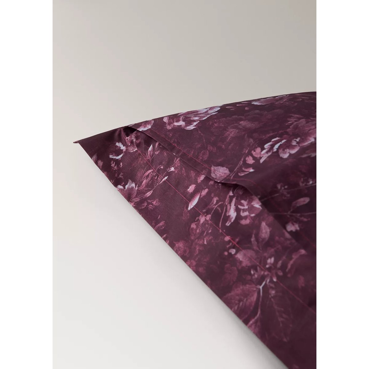 Taie d’oreiller 100 % coton à carreaux 60x60 cm lie de vin, MANGO HOME