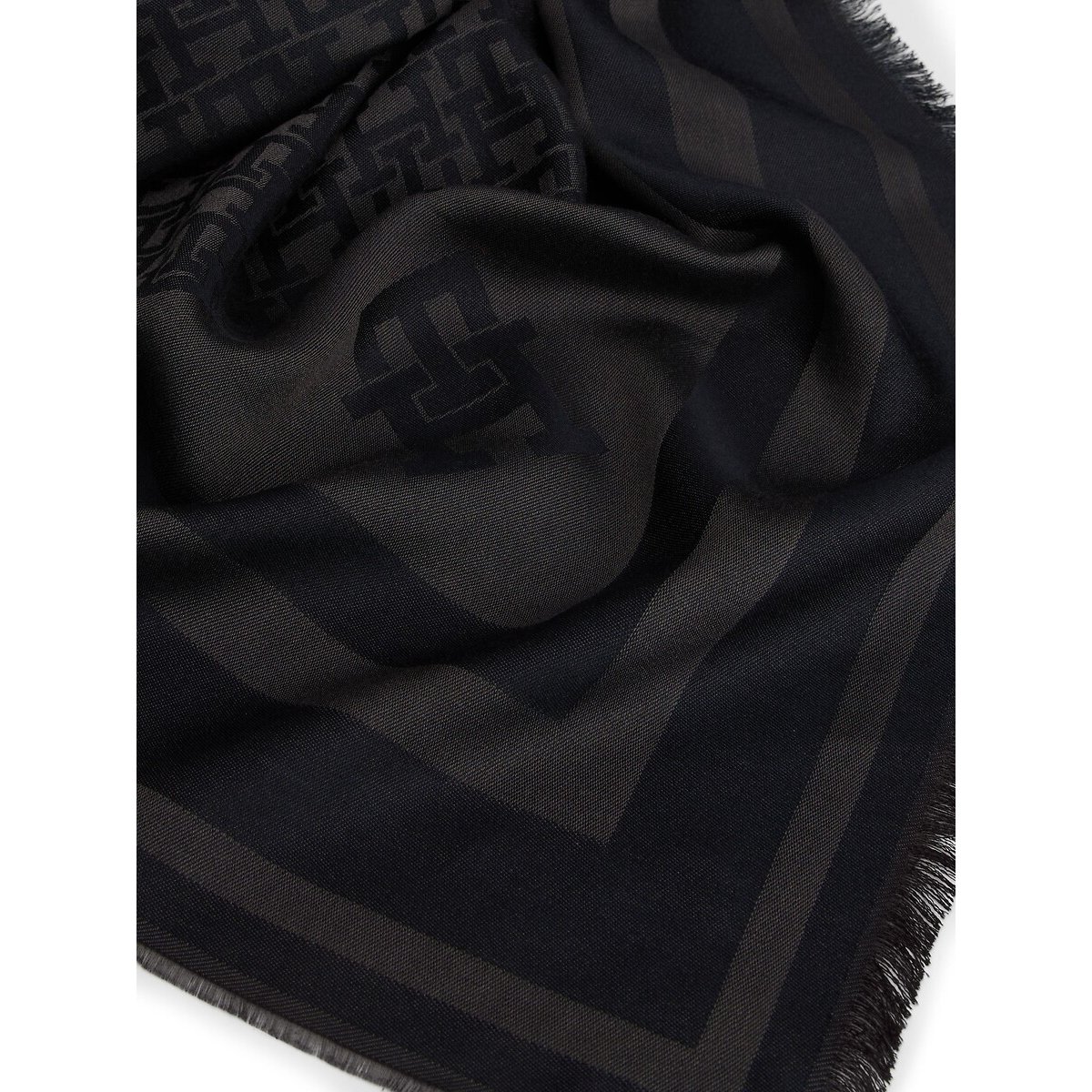 Echarpe Monogram noir, TOMMY HILFIGER