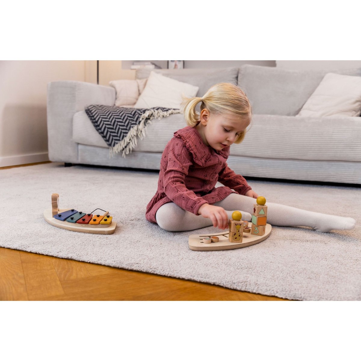 Jeux pour plateau chaise haute Play Music bois clair, HAUCK