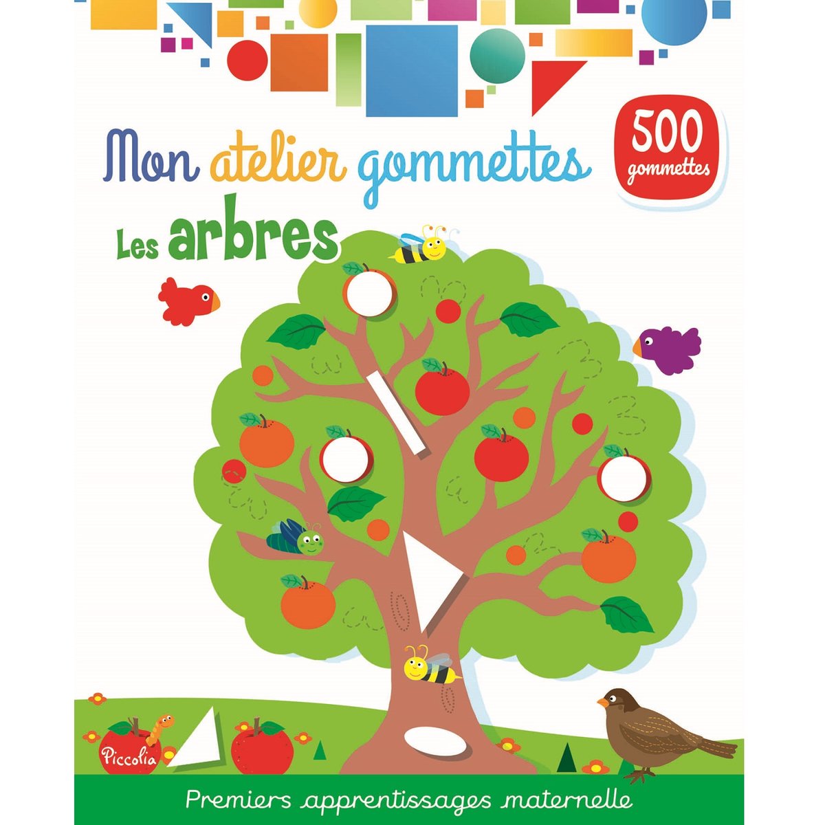 Mon atelier gommettes Les arbres blanc, PICCOLIA EDITIONS