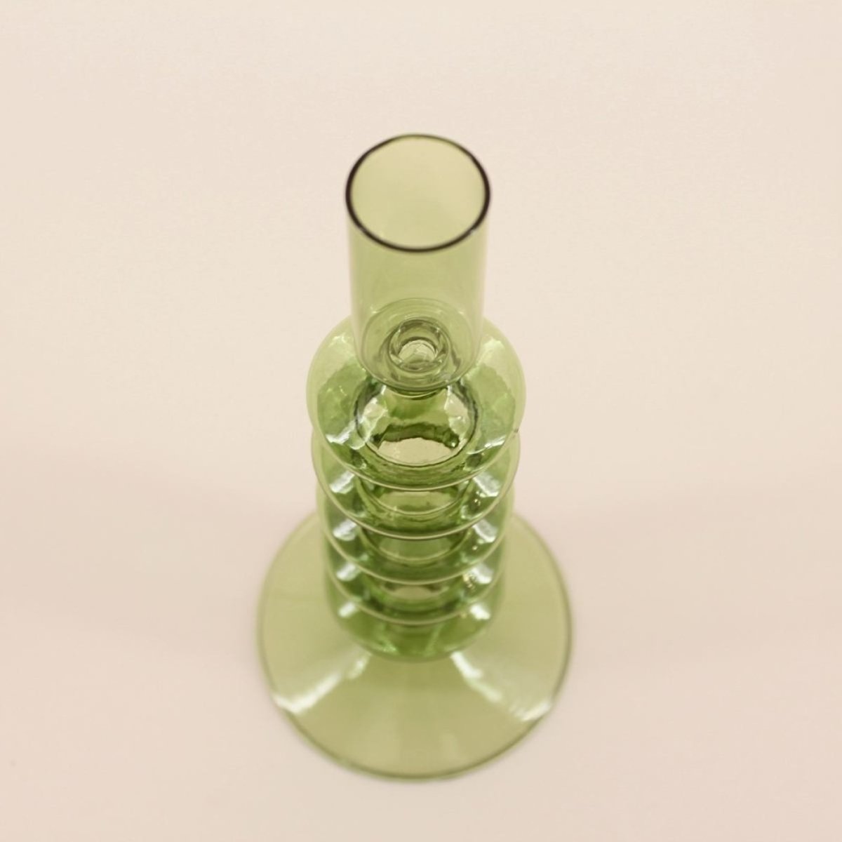 Bougeoir perles en verre 19cm vert, DECOSTAR