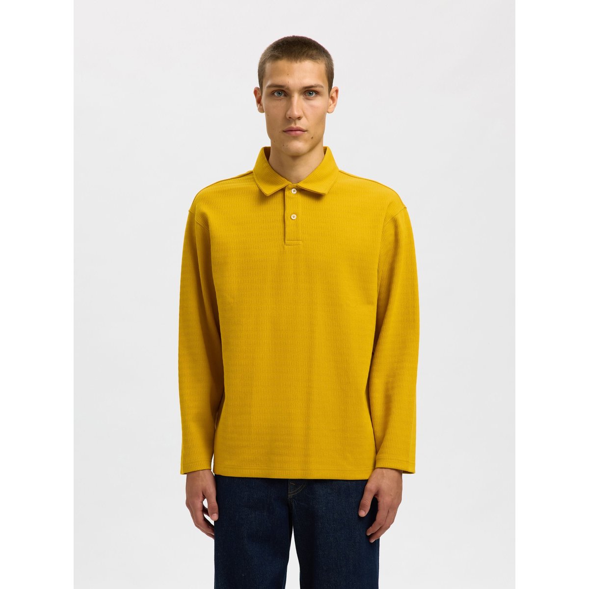 Polo À Manches Longues jaune - gold flake, SELECTED