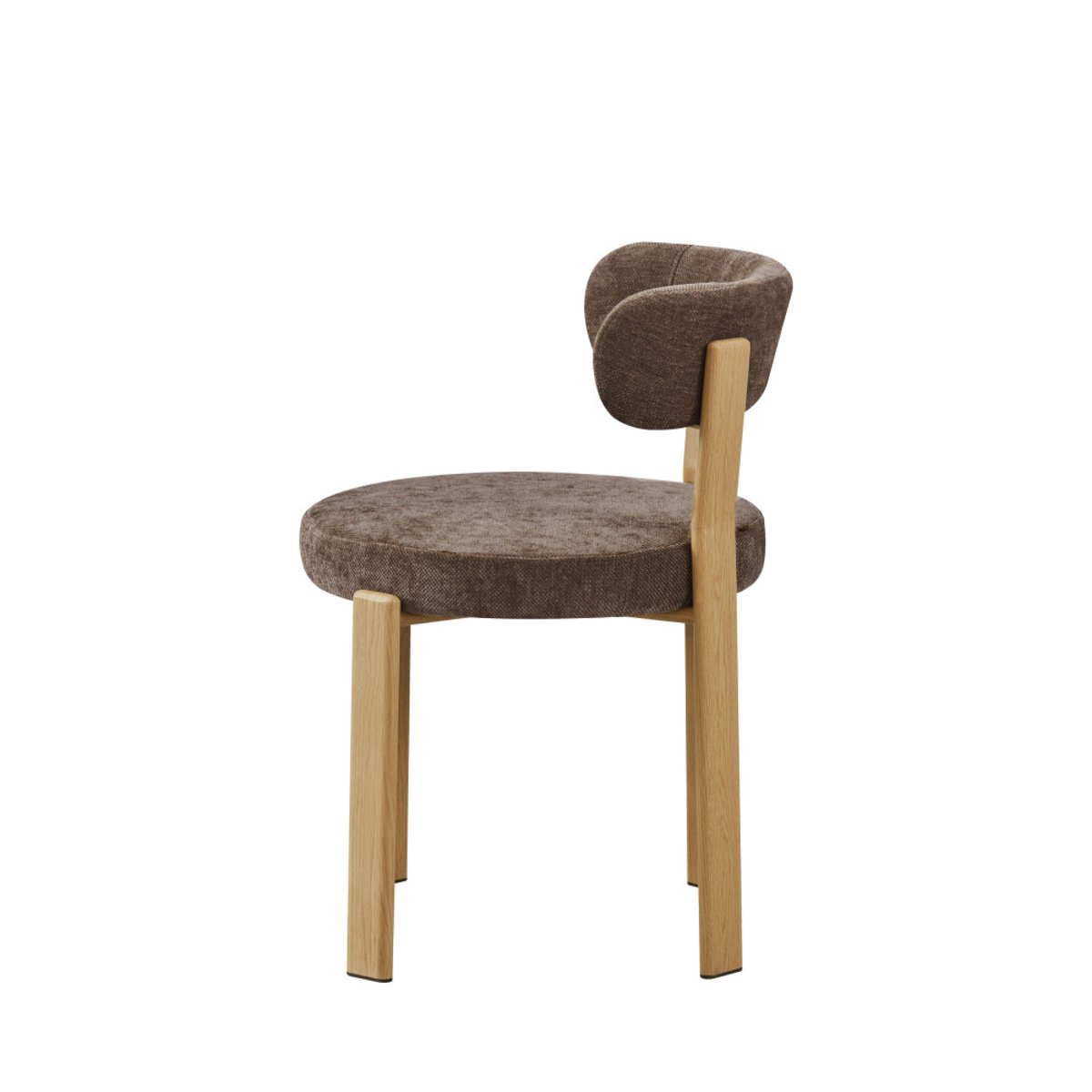 Lot de 2 chaises en tissu piètement effet bois clair- IZZY marron, DRAWER